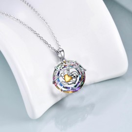 YAFEINI Sloth Gifts Sterling Silver Sloth Necklace Sloth Crystal Pendant Jewellery for Women Gifts, Metal, No Gemstone