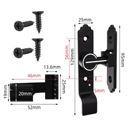 LISHAN 90 Degree Sliding Door Latch, Replaceable Patio Door Handle Set Illuminated Door Latch Handle Kit Black