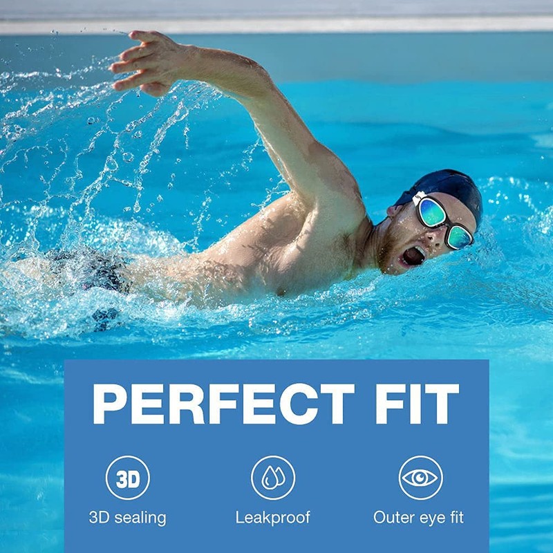Emsina Swim Goggles, Polarized Swimming Goggles Anti-Fog for Adult Men