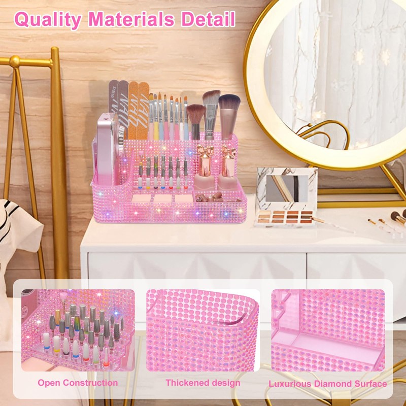 ANRUI Nail Drill Bit Holder, 28 Holes Plastic Nail Drill
