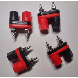 Velleman CM14R DUAL BINDING POST / BANANA JACK, RED/BLACK, LOT OF 4 PCS