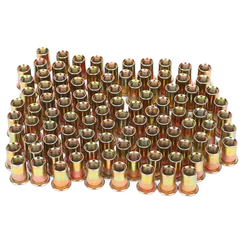 100Pcs Rivet Insert Nut M10 Carbon Steel Color Plated Zinc
