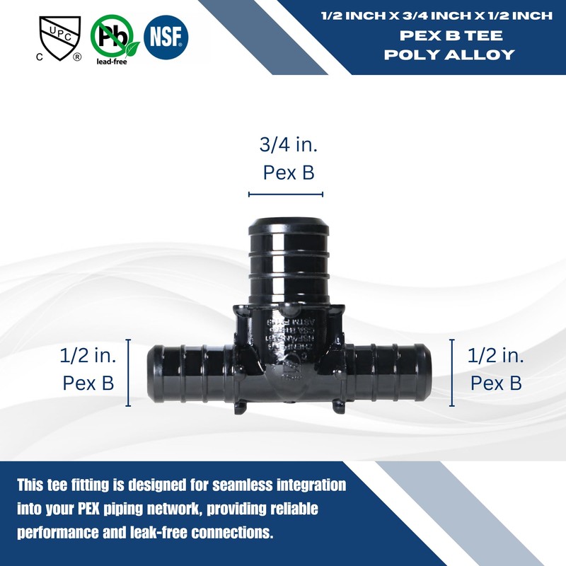 10 Pcs XFITTING Poly Pex B 1/2 X 1/2 X