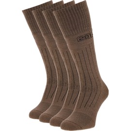 281Z Military Winter Cushioned Mid-Calf Wool Boot Socks - Tactical Trekking Hiking Outdoor Hunting (Coyote Brown, Medium 4 Pairs Pack)