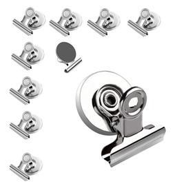 HUATEEN Magnetic Clips,10 PCS Fridge Magnets Scratch-Free Fridge Magnets Clips Whiteboard Magnets Clips Wall Magnet Clips for Fridge Strong Magnet Clips for Whiteboard for Homes Offices and Schools