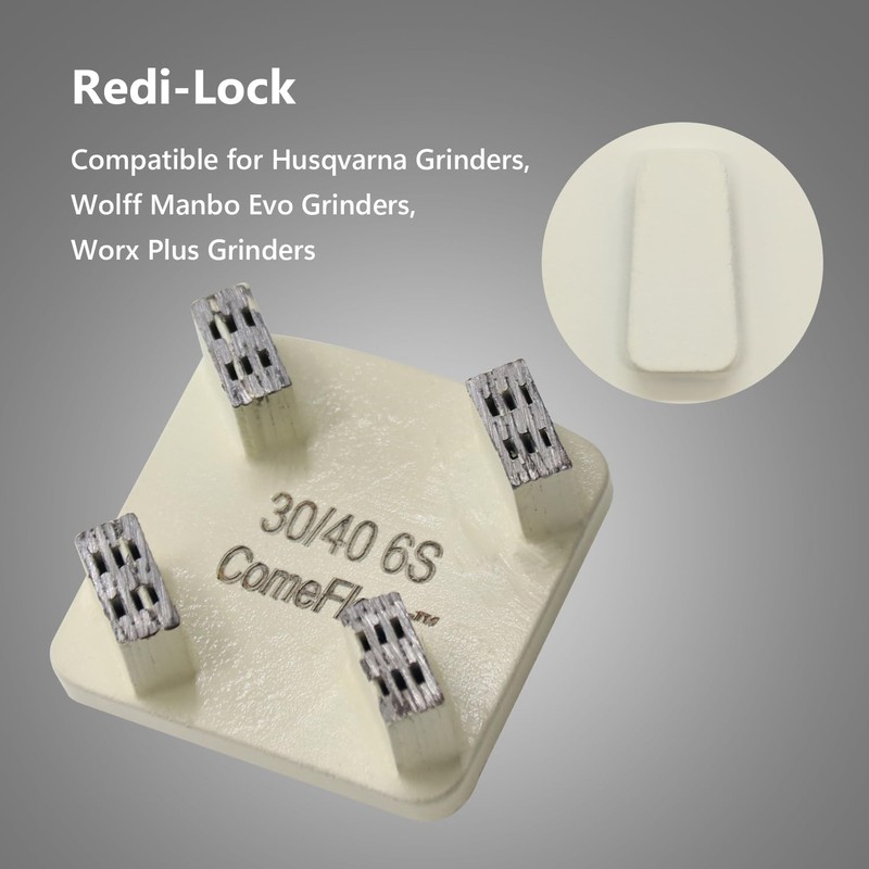 Concrete Floor Grinding Disc, Redi-Lock Metal Diamond Grinding Shoes Compatible