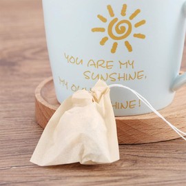 100 Pcs Apricot Disposable Tea Bags For Loose Leaf Tea, Unbleached Tea Filter Bags With Drawstring, And Compostable,Tea Filters,Easy to Use Coffee, Tea and Espresso Filters,Tea Strainers and Filters