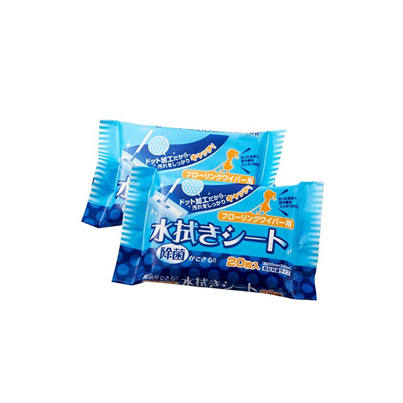 除菌ができる ! フローリングワイパー用 水拭きシート 無香料 20枚入×2セット