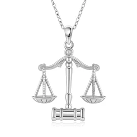 DAYLINLOVE Lawyer Necklace S925 Sterling Silver Justice Scale Pendant Gavel Necklace Judge RBG Juror Pendant Lawyer Gifts for Women, One size, Sterling Silver, No Gemstone