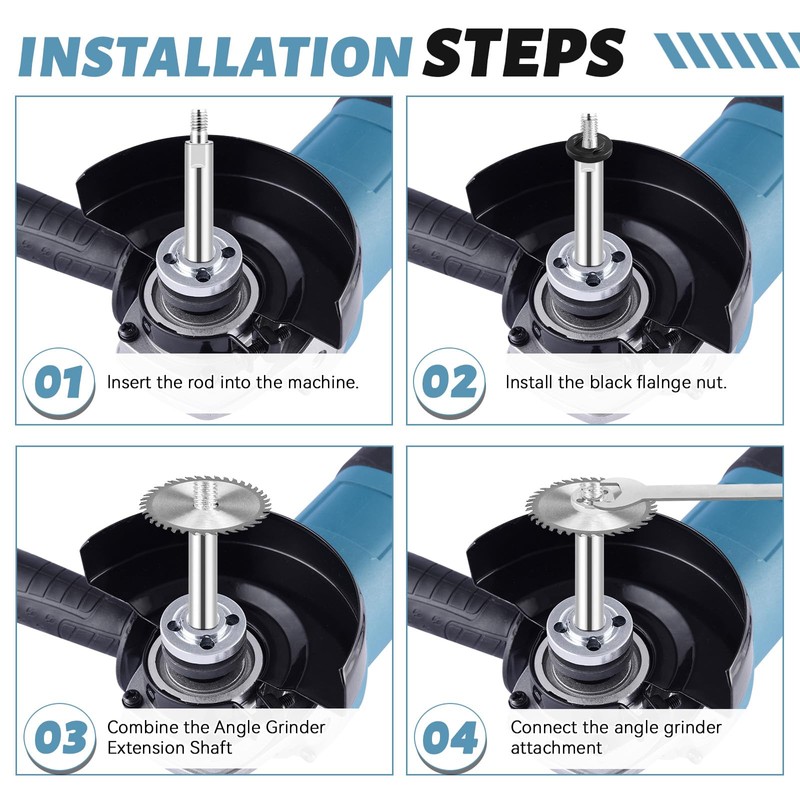 6Pcs Angle Grinder Extension Rod Set, Angle Grinder Extension Shaft
