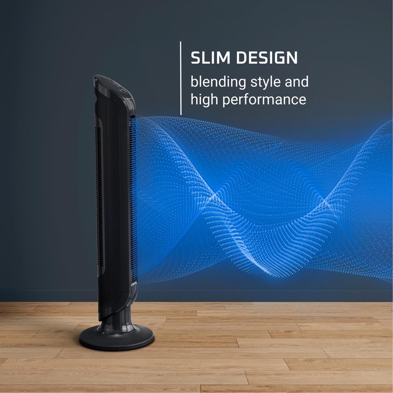 Rowenta, Tower Fan, Fresh 180° Oscillating Fan, Quiet Floor Fan