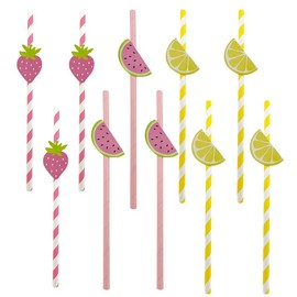 Cocktail Straws, 3D Paper Straws, Pack of 30, Colourful Drinking Straws, Paper for Summer, Pool, Hawaii Party