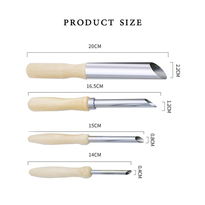 Leewoth 4PCS Circular Cutting Machine with Wooden Handle, Stainless Steel