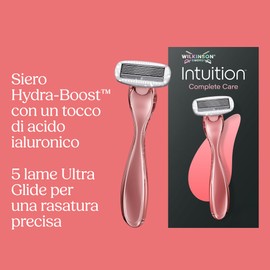 Wilkinson Sword Intuition Complete Care rasoi da donna, siero Hydra-Boost, confezione XL, 1 manico rasoio da donna + 6 ricariche
