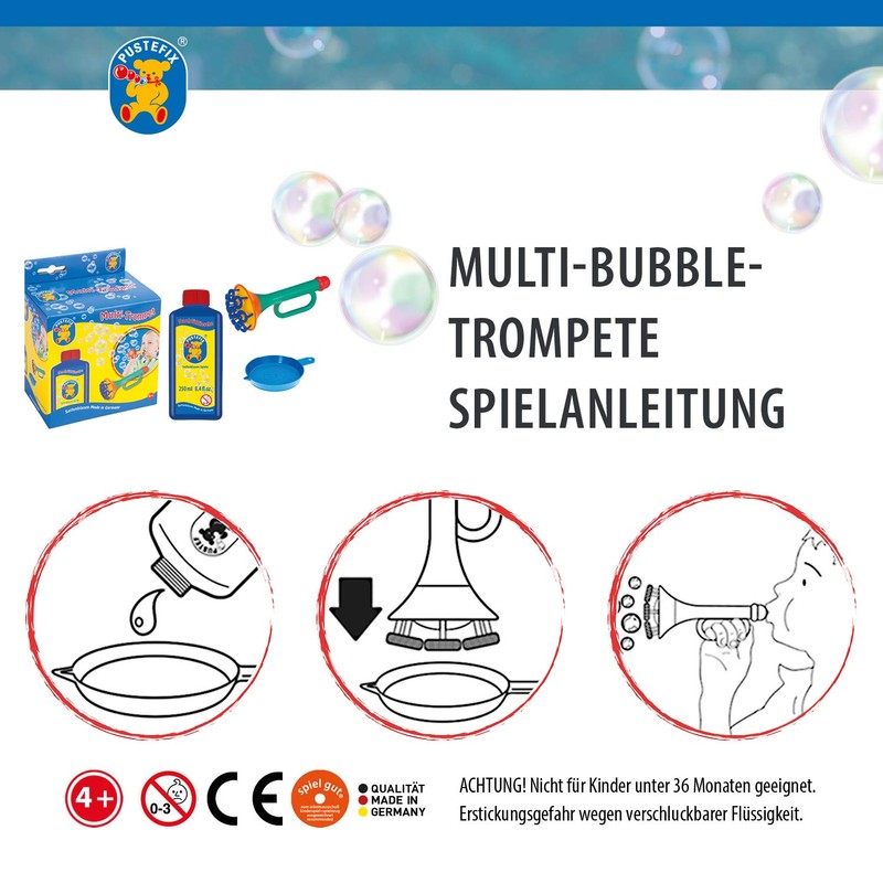PUSTEFIX 250 ml Multi-Bubble Trumpet Toy