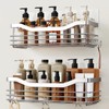 Orimade Shower Caddy Basket Shelf with 5 Hooks Adhesive Organizer