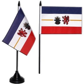 Flaggenfritze Mecklenburg-Vorpommern Table Flag + Free Sticker