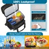 GLENKEY Double Deck Insulated Lunch Box, Expandable Large Lunch Bag