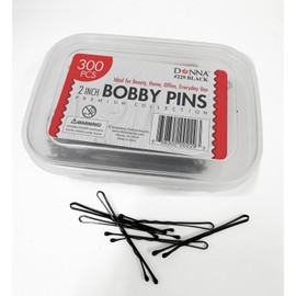 Donna 2-Inch Bobby Pins for Women - 300PCS Black Hair Pin Set for Secure Styling and All-Day Hold