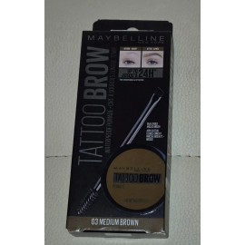 Maybelline Tattoo Brow Longlasting Pomade Pot, 03 Medium Brown, 1Count, 1Pack