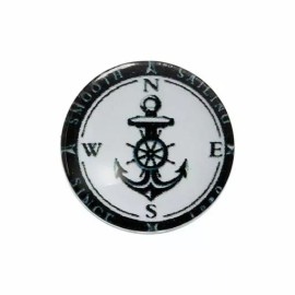 Unbranded 10 pcs Circle Compass Anchor Nautical Navigation Glass Round Seals Tiles 12mm