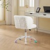 Artificial Rabbit Hair Chair with Metal Base,Adjustable Desk Chair Swivel
