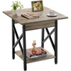 GreenForest End Table Large 24 inch Farmhouse Industrial Design Side