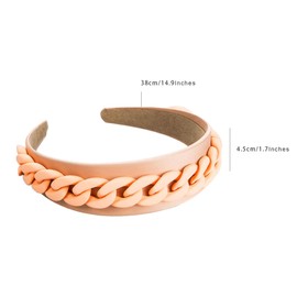 scicent Headbands for Women's Hair Fashion Solid Color Hair Bands Ladies Chain Embellished Headband Elegant Hairbands Non-Slip Wide Hairband Cute Hair Accessories - 27510