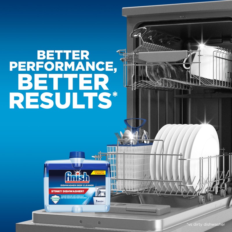 Finish Dishwasher Cleaner Liquid, Deep Cleans Hidden Grease & Limescale,
