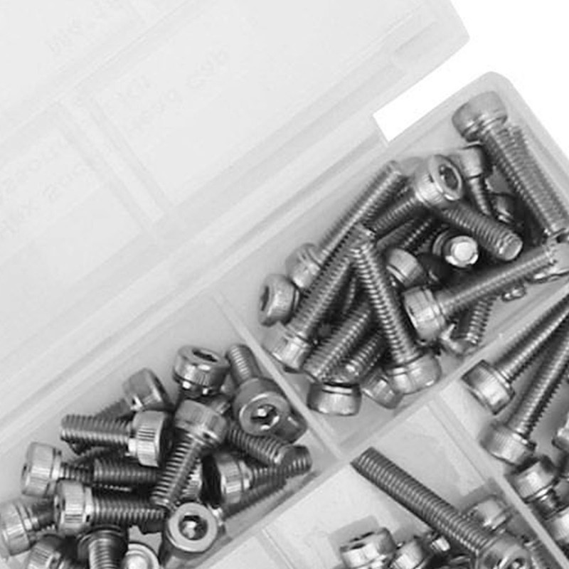 200Pcs Hex Socket Head Cap Screws Nuts Assortment Kit M4