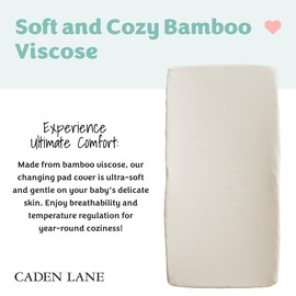 Caden Lane Changing Pad Cover, Ultra Soft, Breathable & Temperature-Regulating, Elastic Edges & Deep Pocket, Fits Standard Diaper Change Table Mats, Ideal for Baby Showers, Machine Washable, Oat Beige