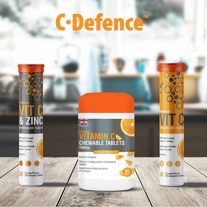 Vitamin C 1000mg Effervescent Tablets - Orange Flavour - 6