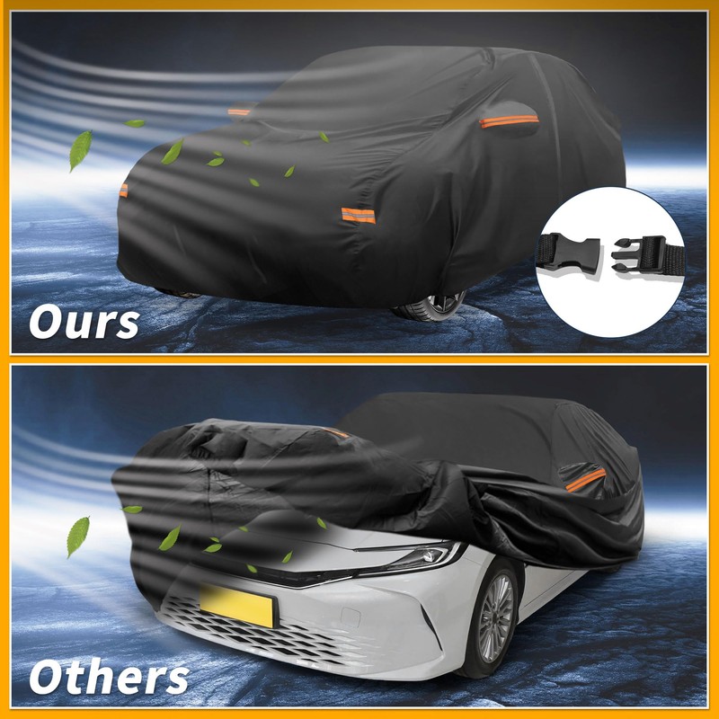 Partuto Car Cover Waterproof All Weather Sun Rain Protection Full