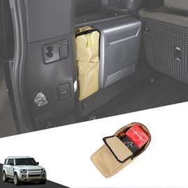 HIRUFAIT Car Storage Bag Compatible with Land Rover Defender 90 110 130 2020-2024, Rear Trunk Side Storage Organizer Accessories Oxford Cloth 1PCS (Yellow)
