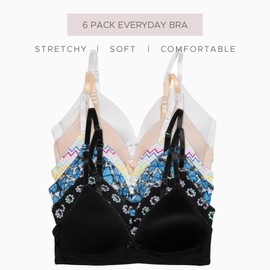 Alyce Ives Intimates Girls, Teens & Petite Women Lightly Padded A Cup Bra-6 Pack