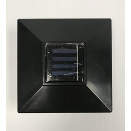 JAYXC HOME 1-Pack Solar Outdoor Post Cap Lights - Includes Adapter for 4x4 Vinyl/Plastic/Wooden Posts - Bright SMD LED Light (Black Finish Color)