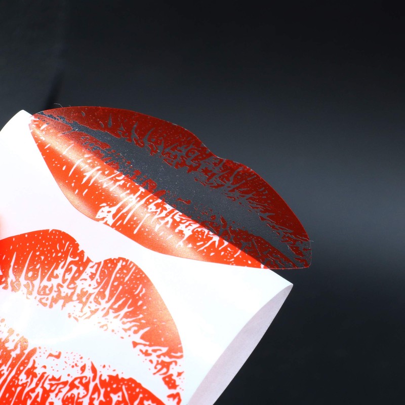 HYBSK 300pcs Kiss Lips Stickers Removable Clear Hot Rave Red