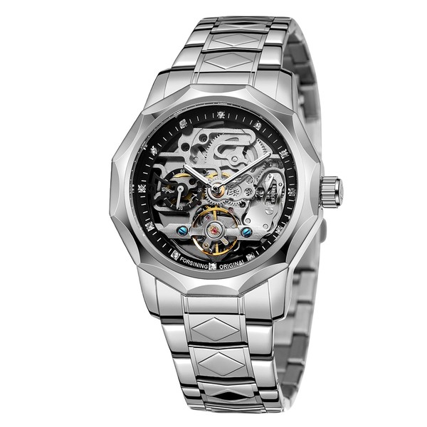 Gute Men's Watch Mechanical Skeleton Watch, Watch for Men Engraved
