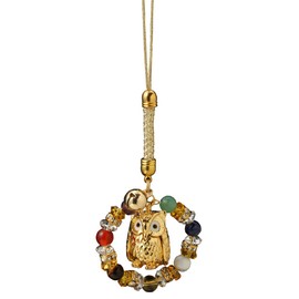 High Rich Power Stone Accessory, Gold, Total Length: Approx. 4.7 inches (12 cm), Owl Happiness Ring Strap