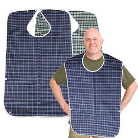 REBECASKYENS Washable Bibs Adult Reusable Adult Eating Bibs for Men Women Waterproof Bibs for Adults, Elderly and Disabled People, blue, green, M