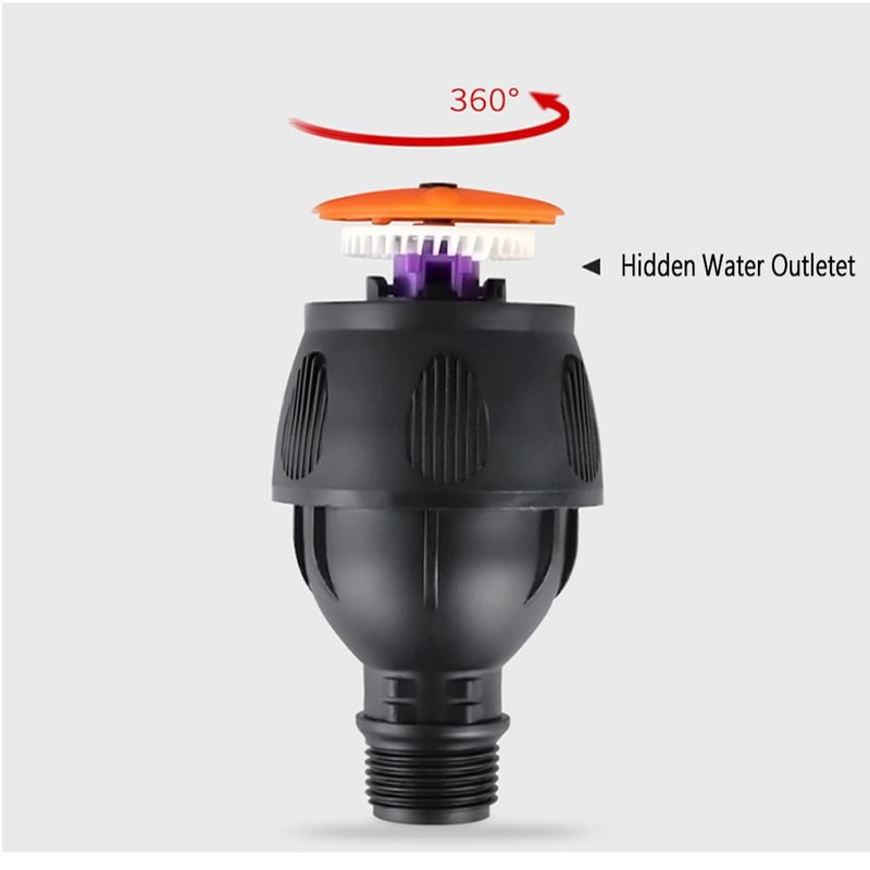 LXLM 360° Rotating Garden Lawn Sprinkler, Yellow, Rotary, 3PCS