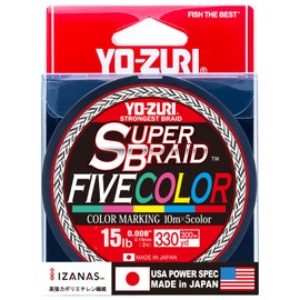 Yo-Zuri YZ-SB-15LB-5C-330YD: Superbraid Five Color 330Yds 15Lbs, (5 Color)