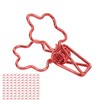 100pcs Binder Clips Flower Shape Hollow Long Tail Cartoon Metal