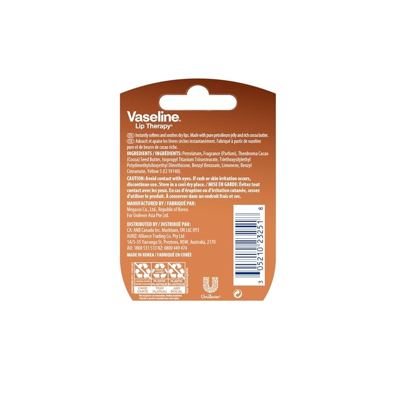 Vaseline Lip Therapy, Cocoa Butter , 0.25 Ounce
