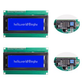 LCD Display Module Binghe 2 Pieces 2004 LCD Display 16 x 2 Character Display Module I2C IIC Display 5V LCD with Backlight Blue Screen Compatible with Arduino with Raspberry Pi