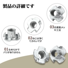 Nuts with Claws (100 Pieces) T-Nuts Four Prong Nuts Heat Resistant, Corrosion Resistance, High Hardness, Suitable for Foundation Construction, Automotive and Motorcycle Parts, Furniture Fasteners, etc