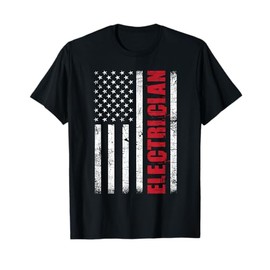 Electrician - USA Flag Lineman Electrical Worker Repairmen T-Shirt