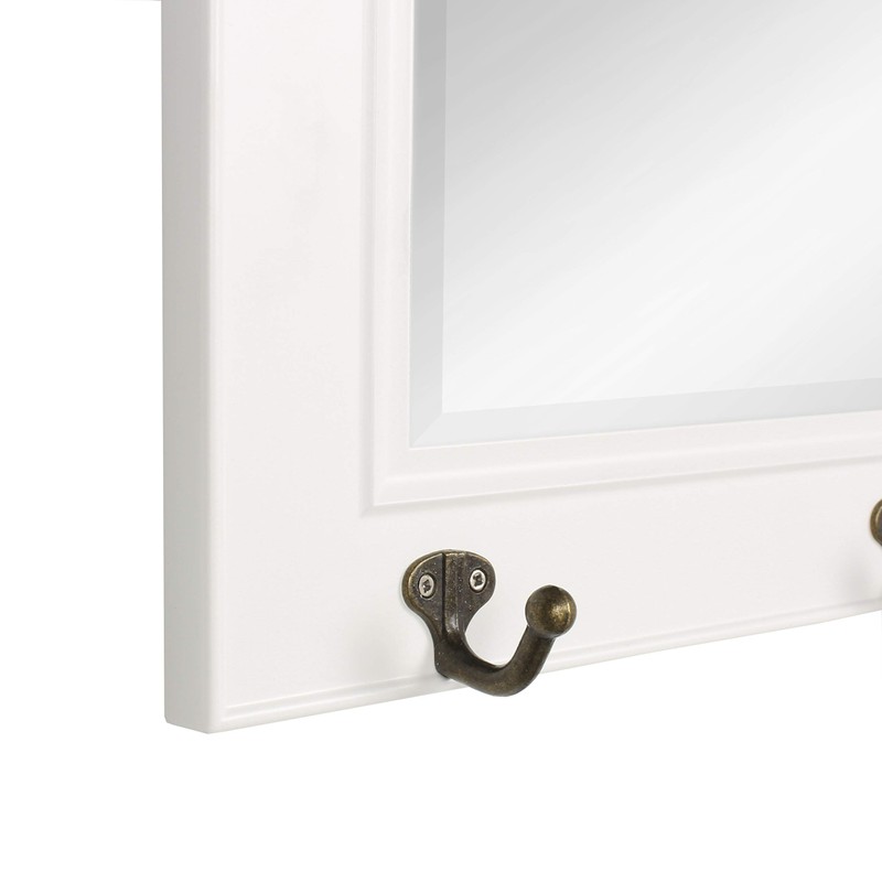 DesignOvation Kate and Laurel Pub Mirrors with 5 Metal Hooks,