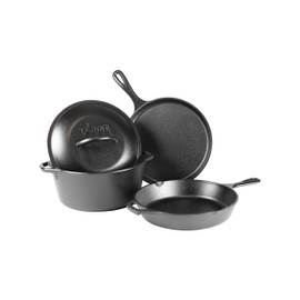 Lodge Cast Iron 4-Piece Cookware Set, BLACK