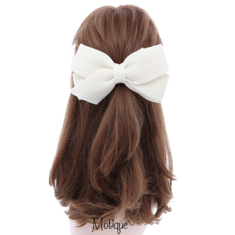 Babies' Fun Scuba Hair Bow Large-Ivory